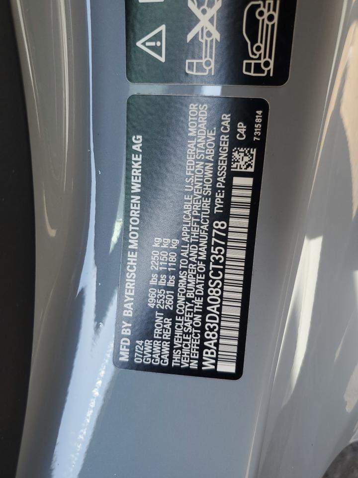 2025 BMW M440Xi VIN: WBA83DA08SCT35778 Lot: 70327075