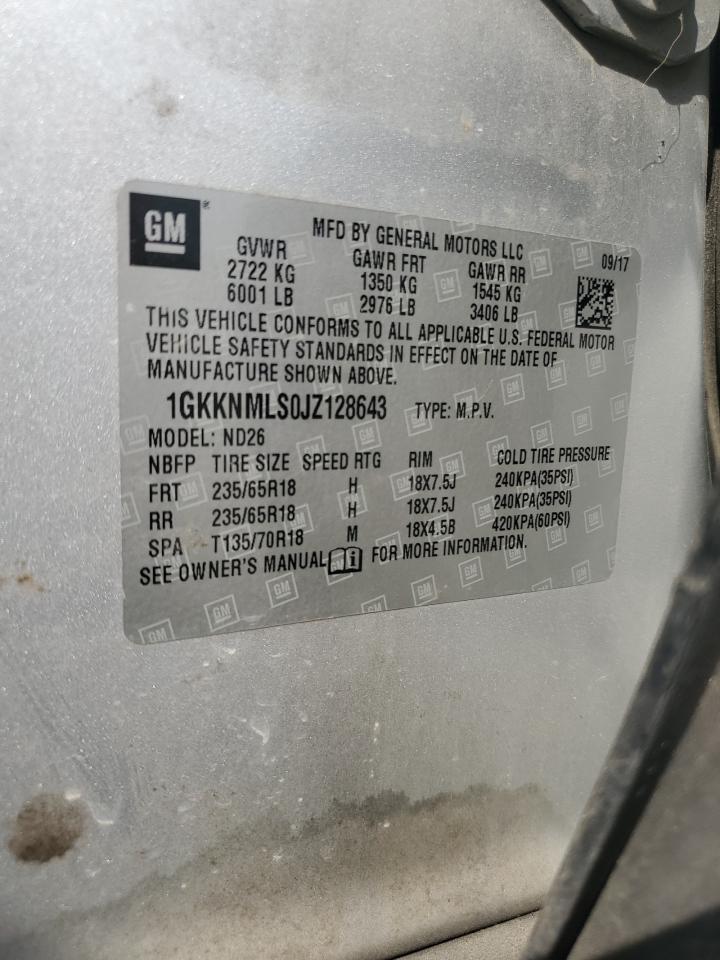 2018 GMC Acadia Slt-1 VIN: 1GKKNMLS0JZ128643 Lot: 81485965