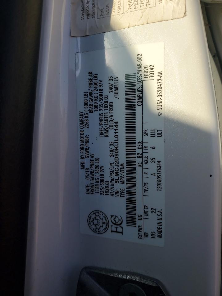 2019 Lincoln Mkc Select VIN: 5LMCJ2D90KUL01144 Lot: 81191945