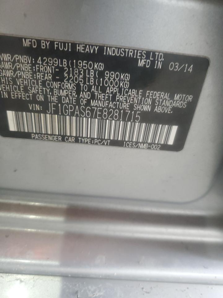 2014 Subaru Impreza Sport Limited VIN: JF1GPAS67E8281715 Lot: 70733965