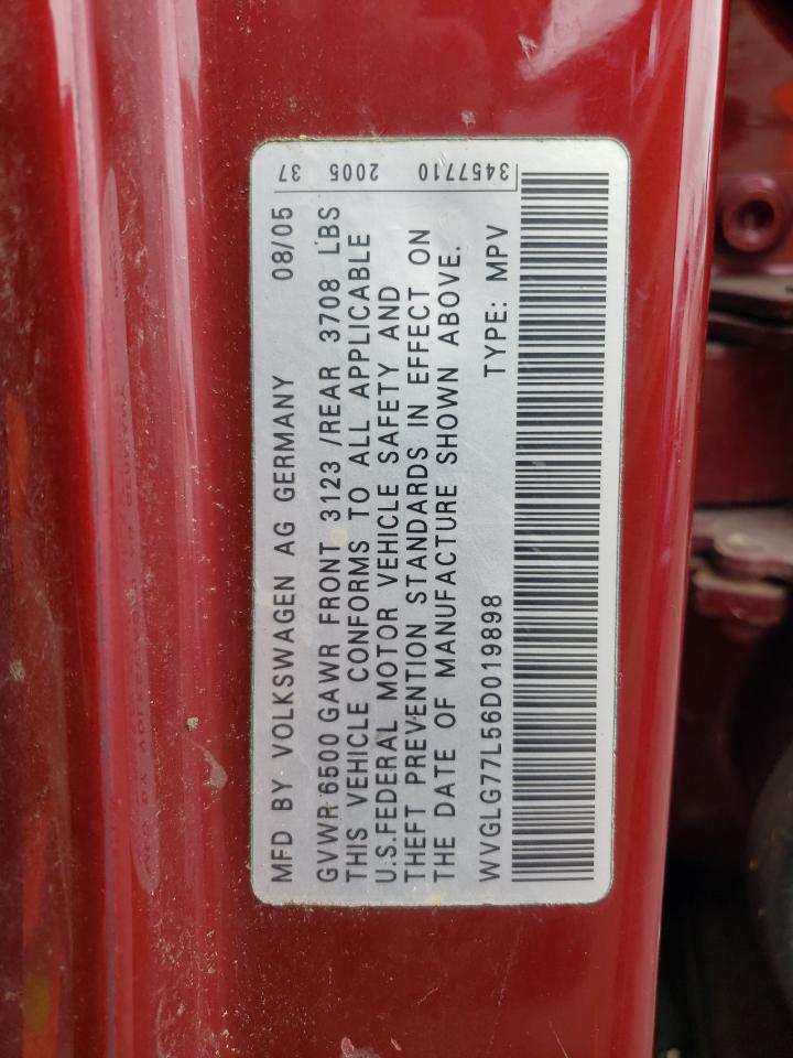 2006 Volkswagen Touareg 3.2 VIN: WVGLG77L56D019898 Lot: 71955605