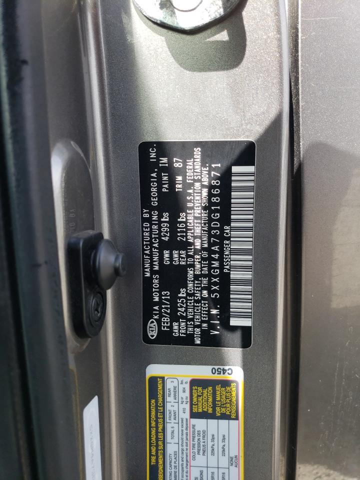 2013 Kia Optima Lx VIN: 5XXGM4A73DG186871 Lot: 83784345