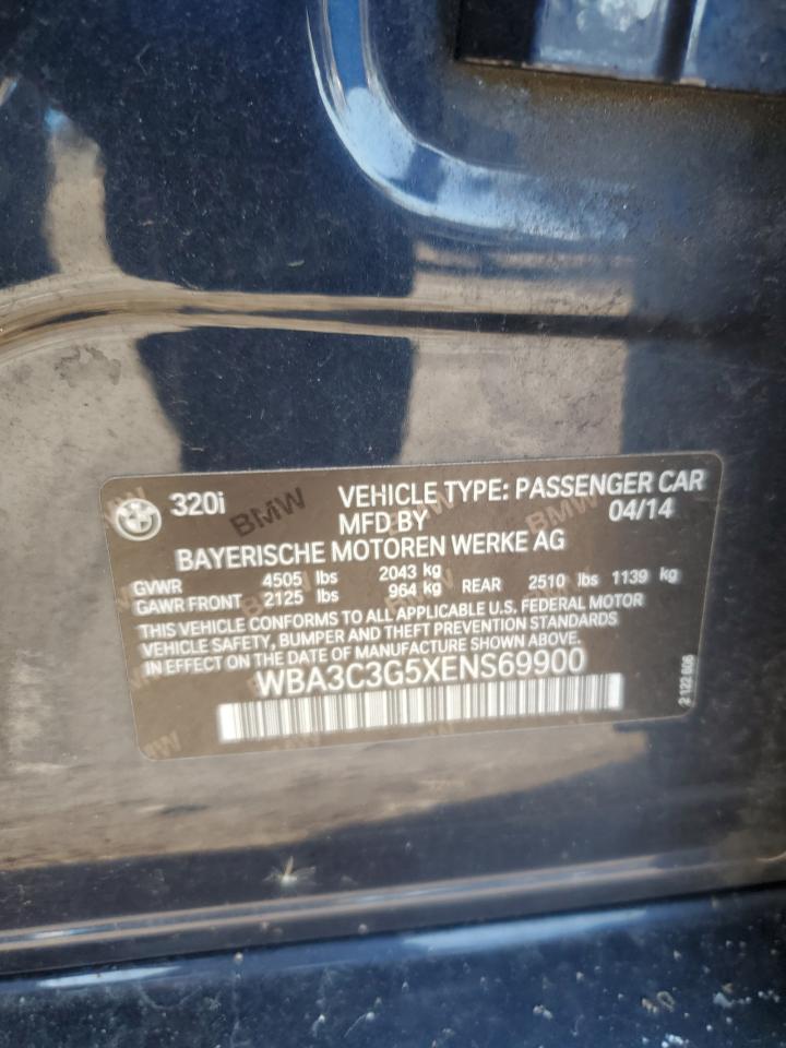 2014 BMW 320 I xDrive VIN: WBA3C3G5XENS69900 Lot: 81629175