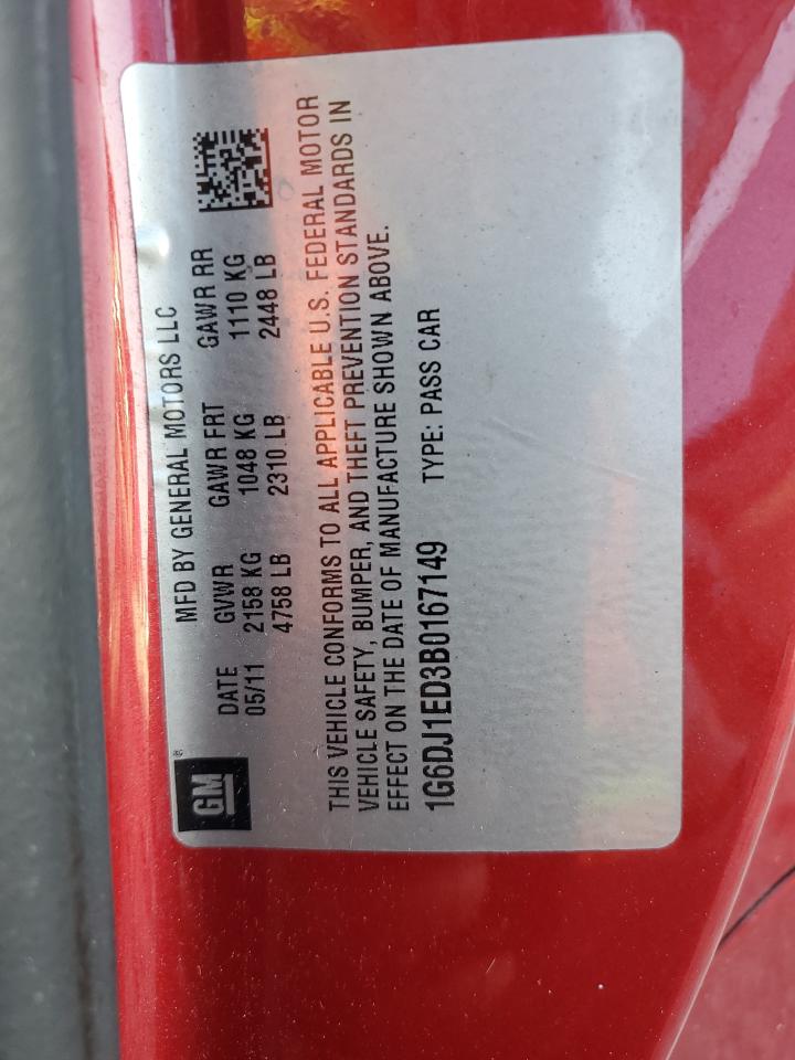 2011 Cadillac Cts Performance Collection VIN: 1G6DJ1ED3B0167149 Lot: 80629225