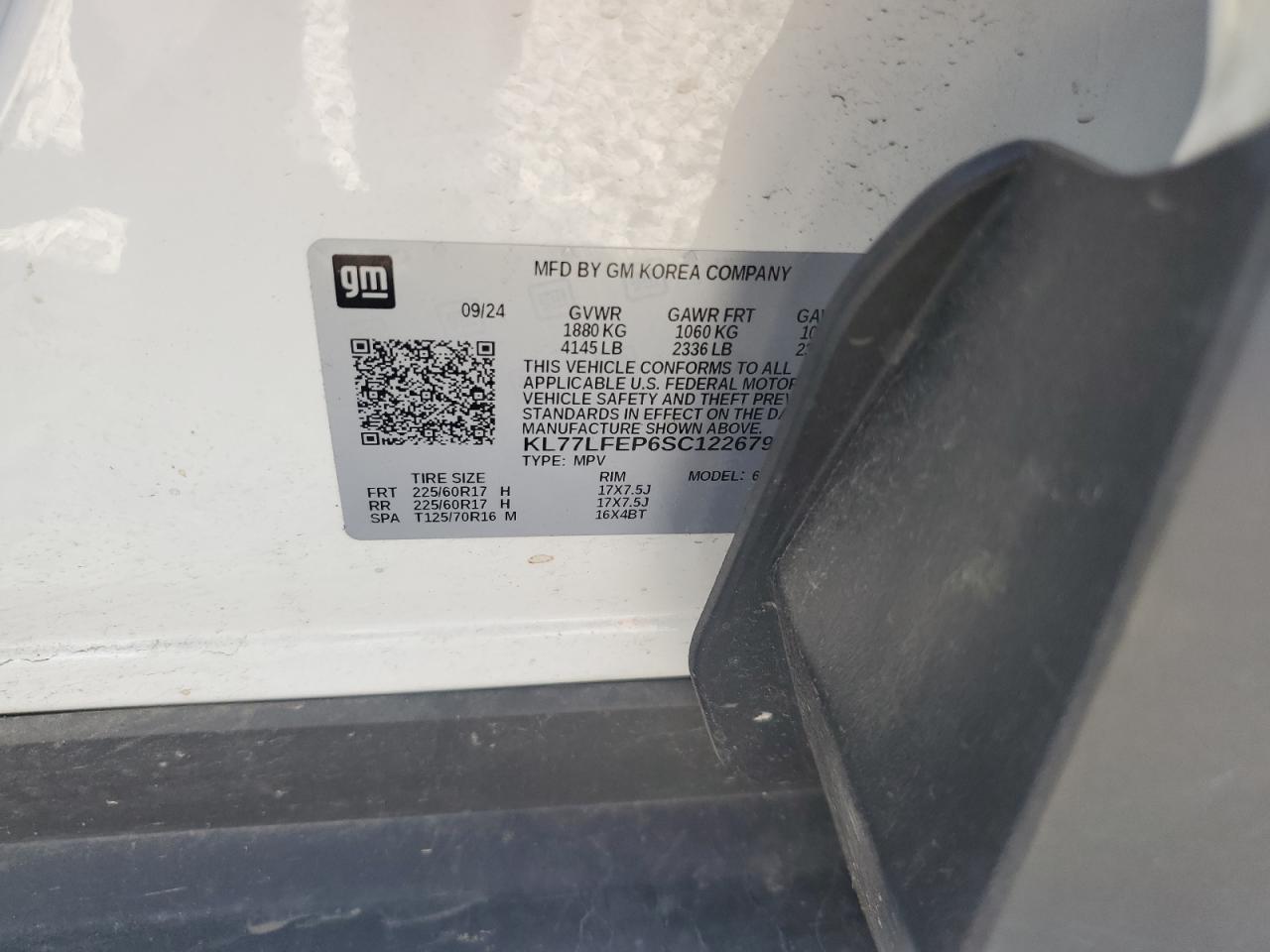 2025 Chevrolet Trax Ls VIN: KL77LFEP6SC122679 Lot: 71445315