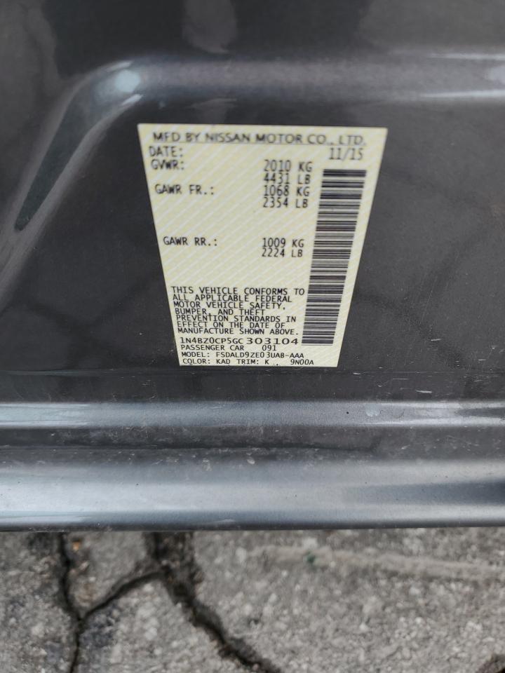 2016 Nissan Leaf Sv VIN: 1N4BZ0CP5GC303104 Lot: 83846895