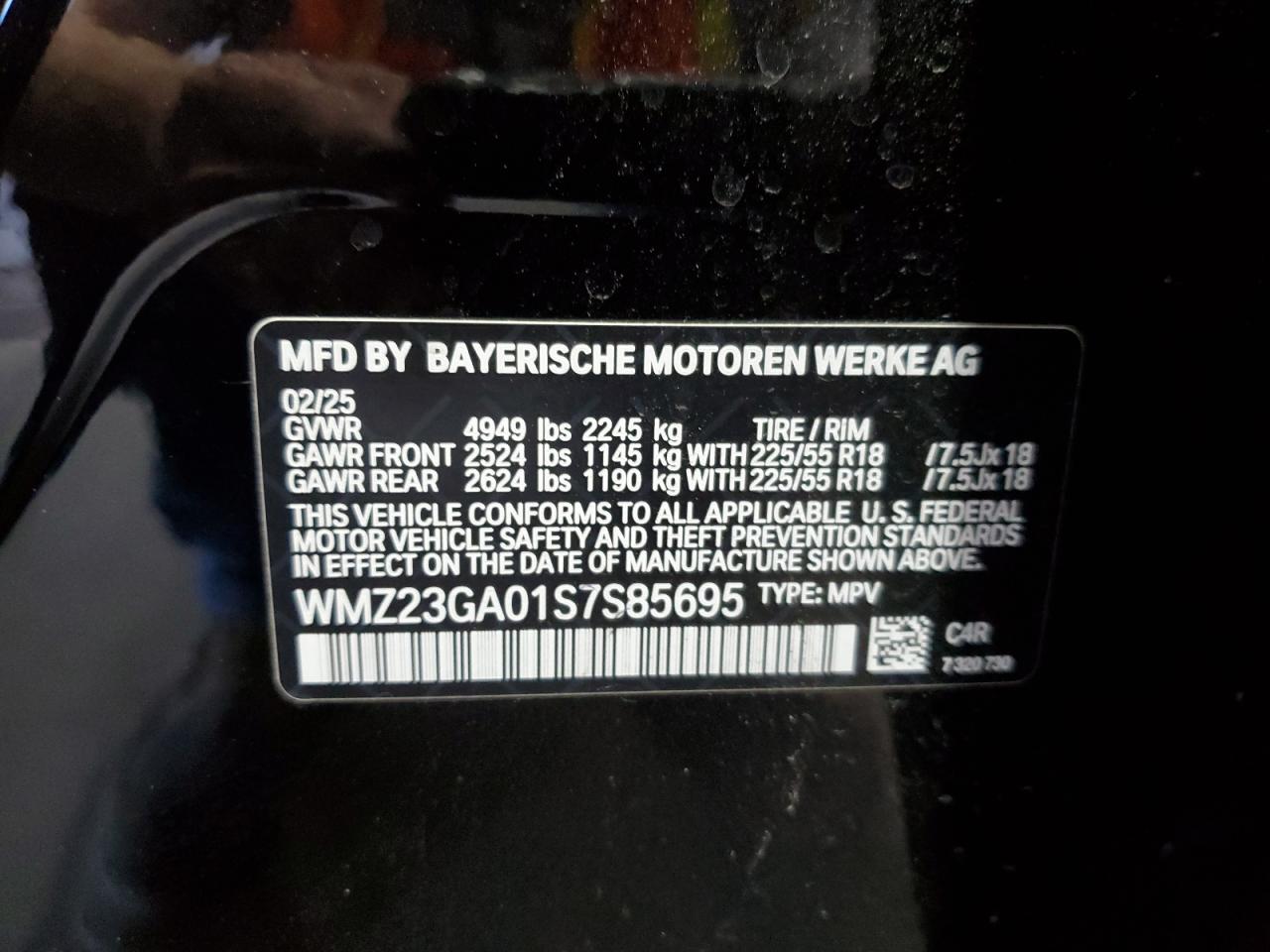 2025 Mini Countryman S All4 VIN: WMZ23GA01S7S85695 Lot: 71203365