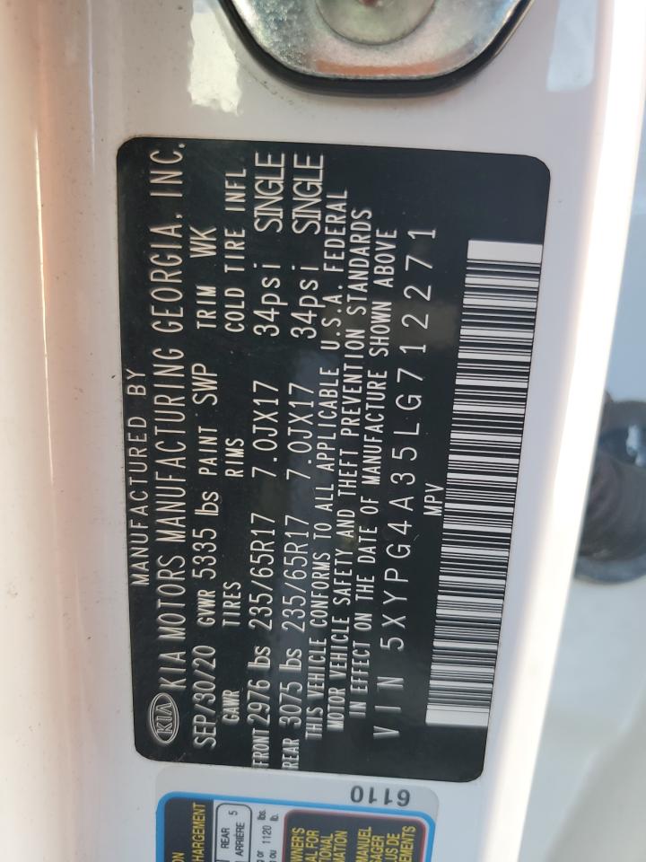 2020 Kia Sorento L VIN: 5XYPG4A35LG712271 Lot: 71633445