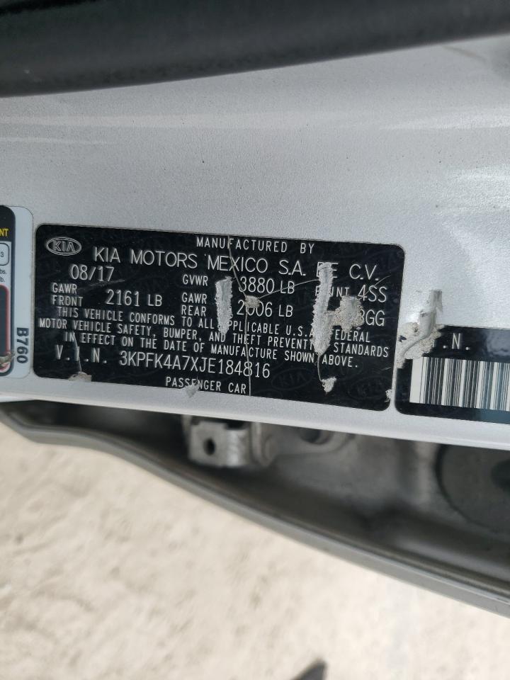 2018 Kia Forte Lx VIN: 3KPFK4A7XJE184816 Lot: 80369345