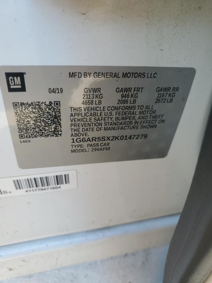 2019 Cadillac Cts Luxury VIN: 1G6AR5SX2K0147279 Lot: 84557855