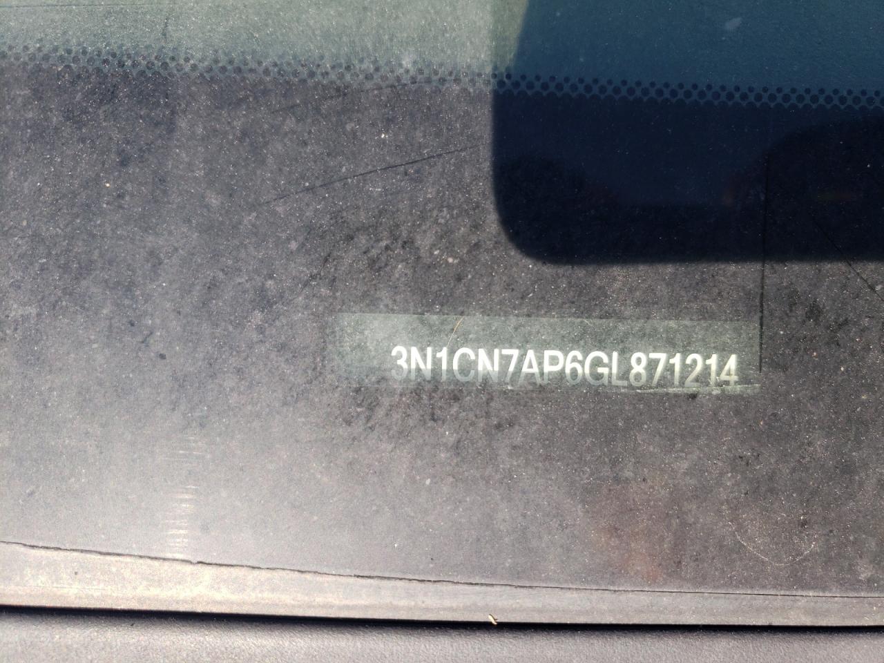 2016 Nissan Versa S VIN: 3N1CN7AP6GL871214 Lot: 70243875
