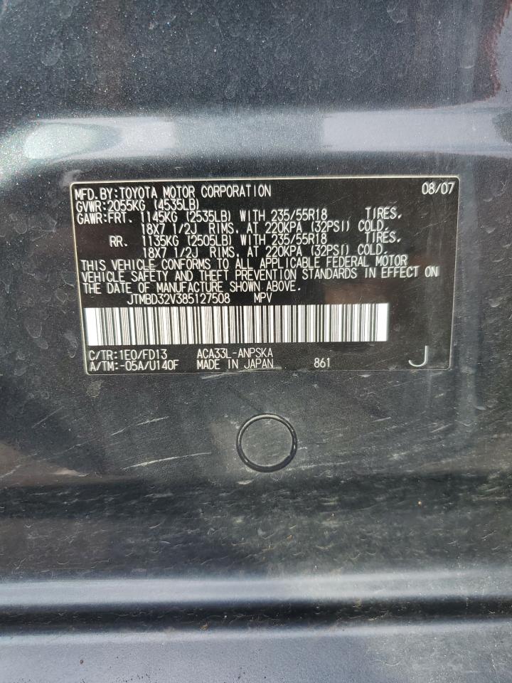 2008 Toyota Rav4 Sport VIN: JTMBD32V385127508 Lot: 80676035