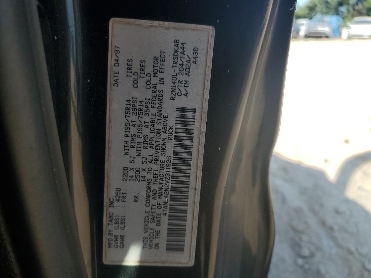 1997 Toyota Tacoma VIN: 4TANL42N2VZ311926 Lot: 80840185