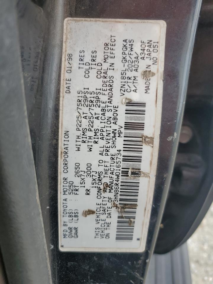 1998 Toyota 4Runner Sr5 VIN: JT3HN86R4W0165734 Lot: 80434585