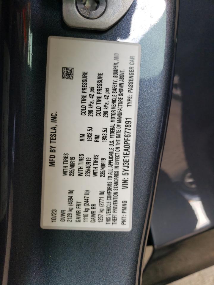 2023 Tesla Model 3 VIN: 5YJ3E1EA0PF677891 Lot: 71199055
