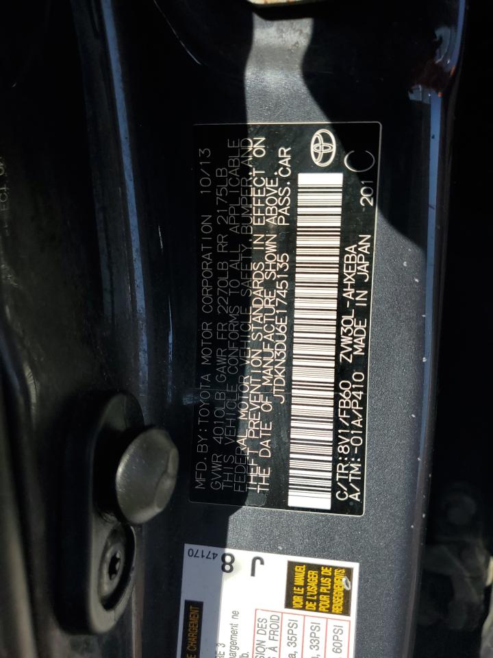 2014 Toyota Prius VIN: JTDKN3DU6E1745135 Lot: 71467425