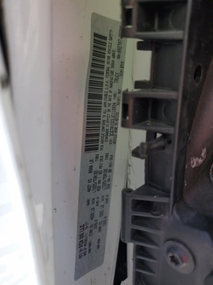 2018 Ram Promaster 2500 2500 High VIN: 3C6TRVDG3JE112024 Lot: 81602605