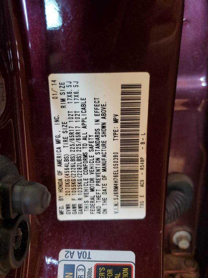 2014 Honda Cr-V Exl VIN: 5J6RM4H76EL050390 Lot: 71436805