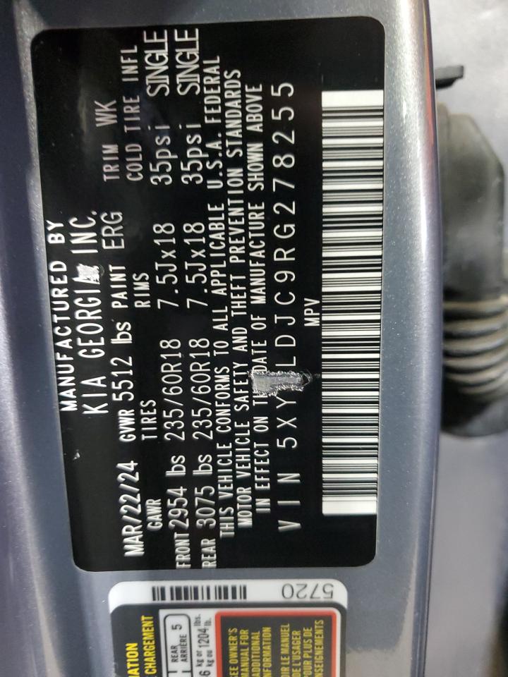 2024 Kia Sorento S VIN: 5XYRLDJC9RG278255 Lot: 84428145