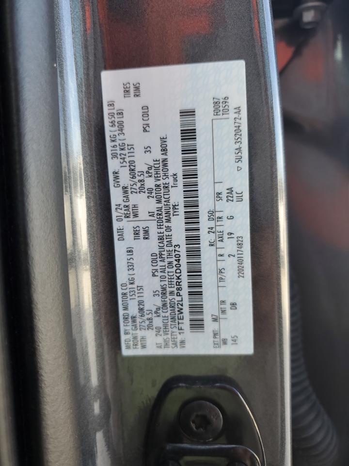 2024 Ford F150 Stx VIN: 1FTEW2LP8RKD04073 Lot: 71627935