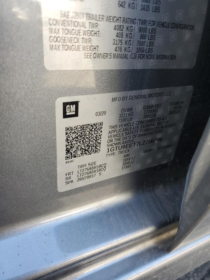 2020 GMC Sierra K1500 At4 VIN: 1GTU9EET7LZ266798 Lot: 71118245