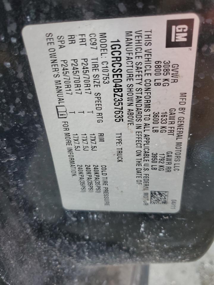 2011 Chevrolet Silverado C1500 Lt VIN: 1GCRCSE04BZ357635 Lot: 80371785