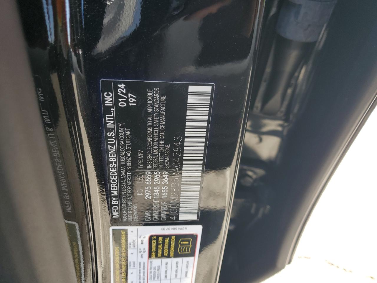 2024 Mercedes-Benz Eqe Suv 350+ VIN: 4JGGM2BB5RA042843 Lot: 81505835