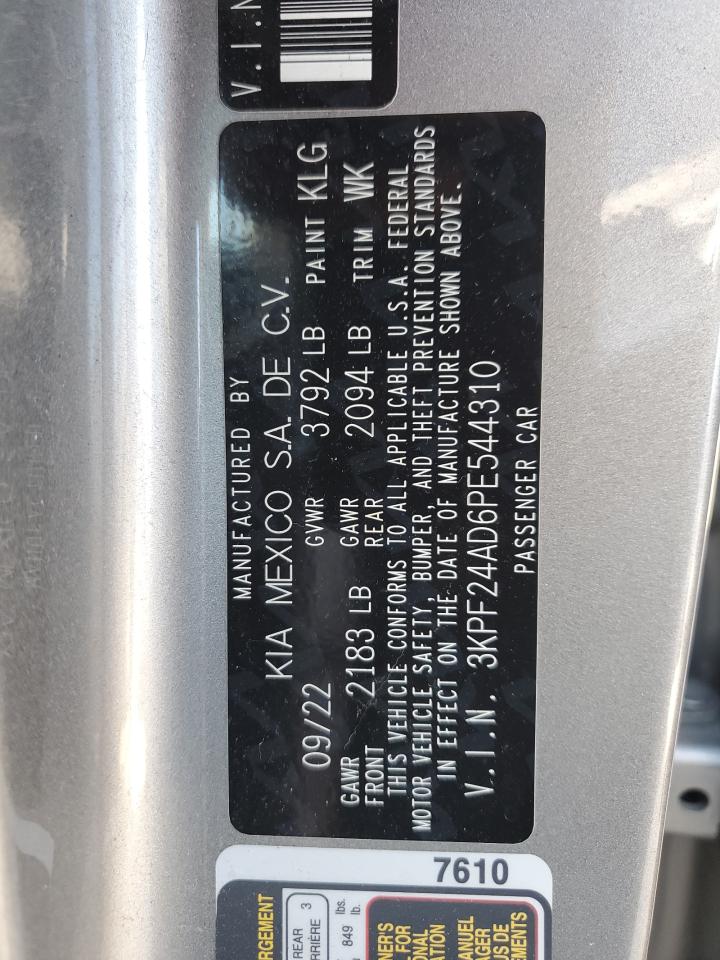 2023 Kia Forte Lx VIN: 3KPF24AD6PE544310 Lot: 70300465