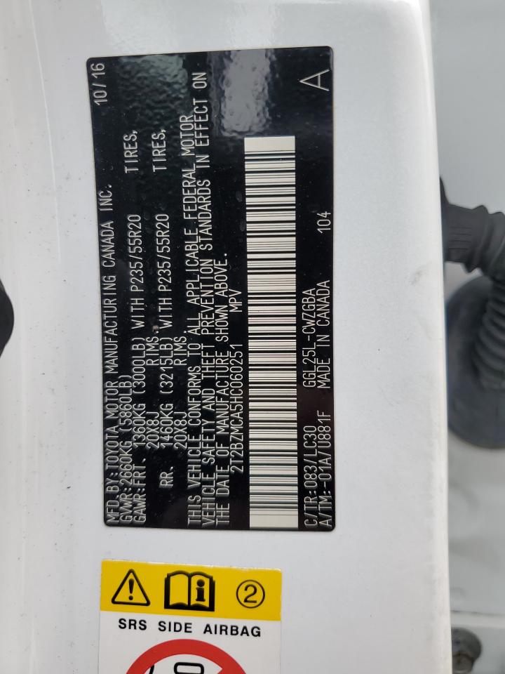 2017 Lexus Rx 350 Base VIN: 2T2BZMCA5HC060251 Lot: 72027835