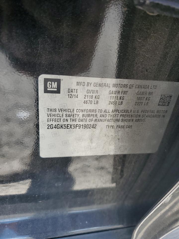 2015 Buick Regal VIN: 2G4GK5EX9F9190242 Lot: 81916715