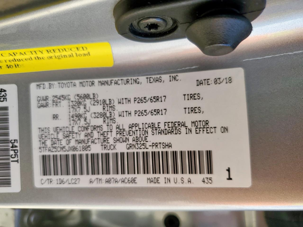 2018 Toyota Tacoma Double Cab VIN: 5TFAZ5CN5JX061805 Lot: 83866595