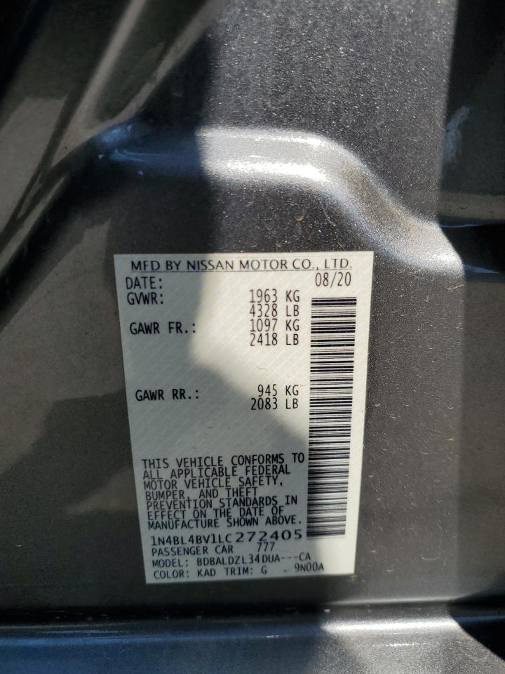 2020 Nissan Altima S VIN: 1N4BL4BV1LC272405 Lot: 80758335