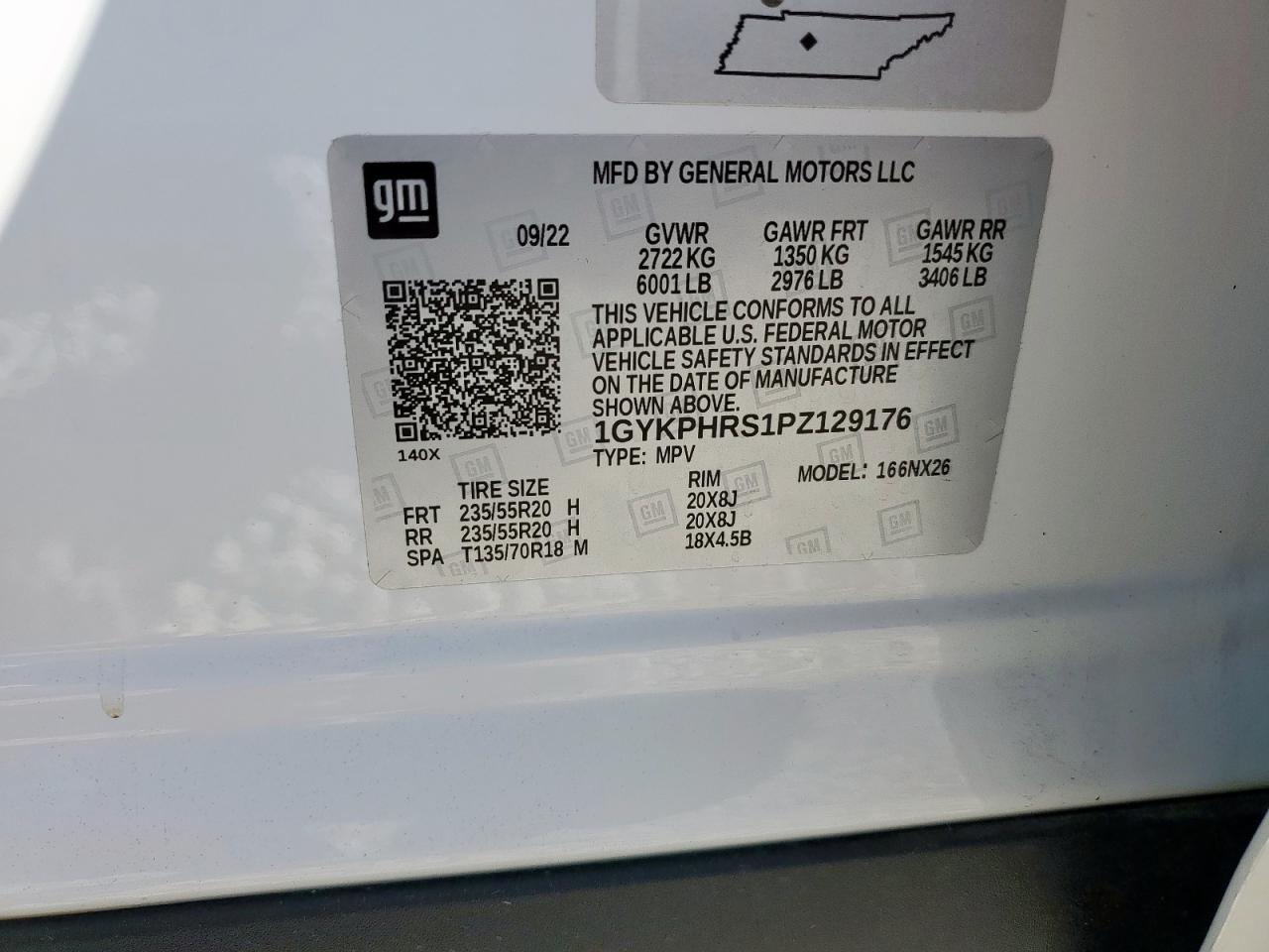 2023 Cadillac Xt6 Sport Platinum VIN: 1GYKPHRS1PZ129176 Lot: 81878685