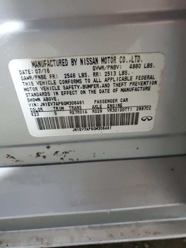 2016 Infiniti Q50 Premium VIN: JN1EV7AP6GM306461 Lot: 80690075