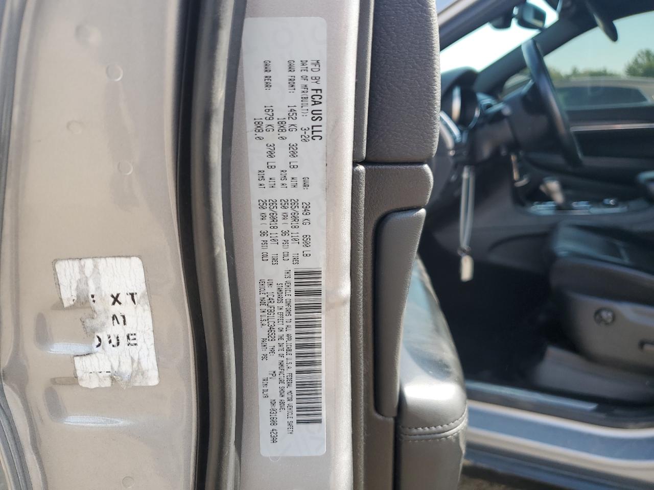 2020 Jeep Grand Cherokee Limited VIN: 1C4RJFBG1LC346529 Lot: 81243285