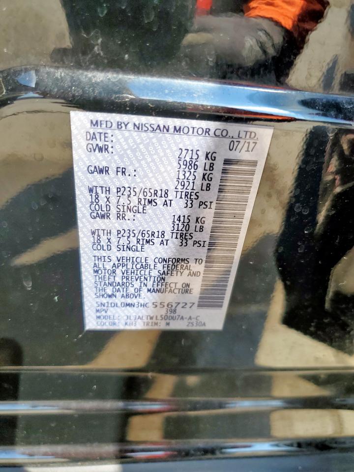 2017 Infiniti Qx60 VIN: 5N1DL0MN3HC556727 Lot: 71161025