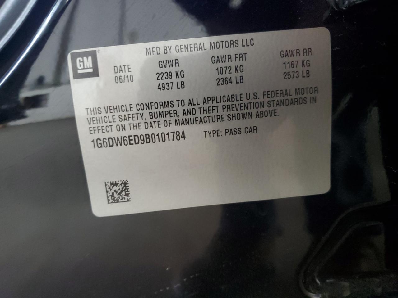 2011 Cadillac Sts Luxury VIN: 1G6DW6ED9B0101784 Lot: 71159135