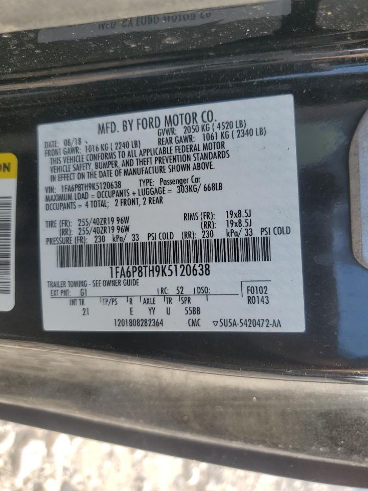 2019 Ford Mustang VIN: 1FA6P8TH9K5120638 Lot: 80217415