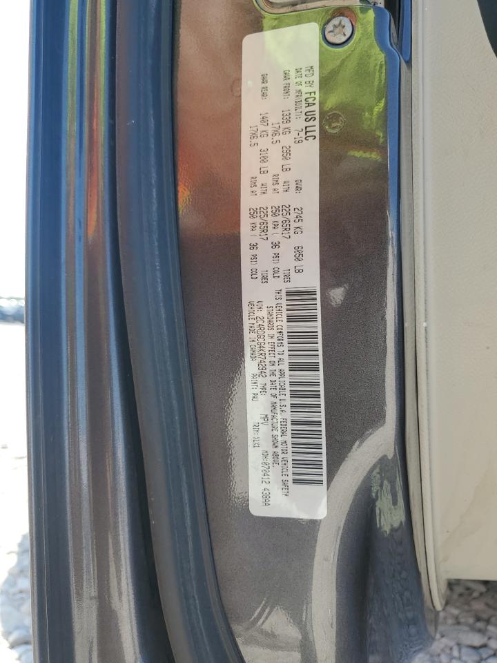 2019 Dodge Grand Caravan Sxt VIN: 2C4RDGCG4KR742942 Lot: 80879105