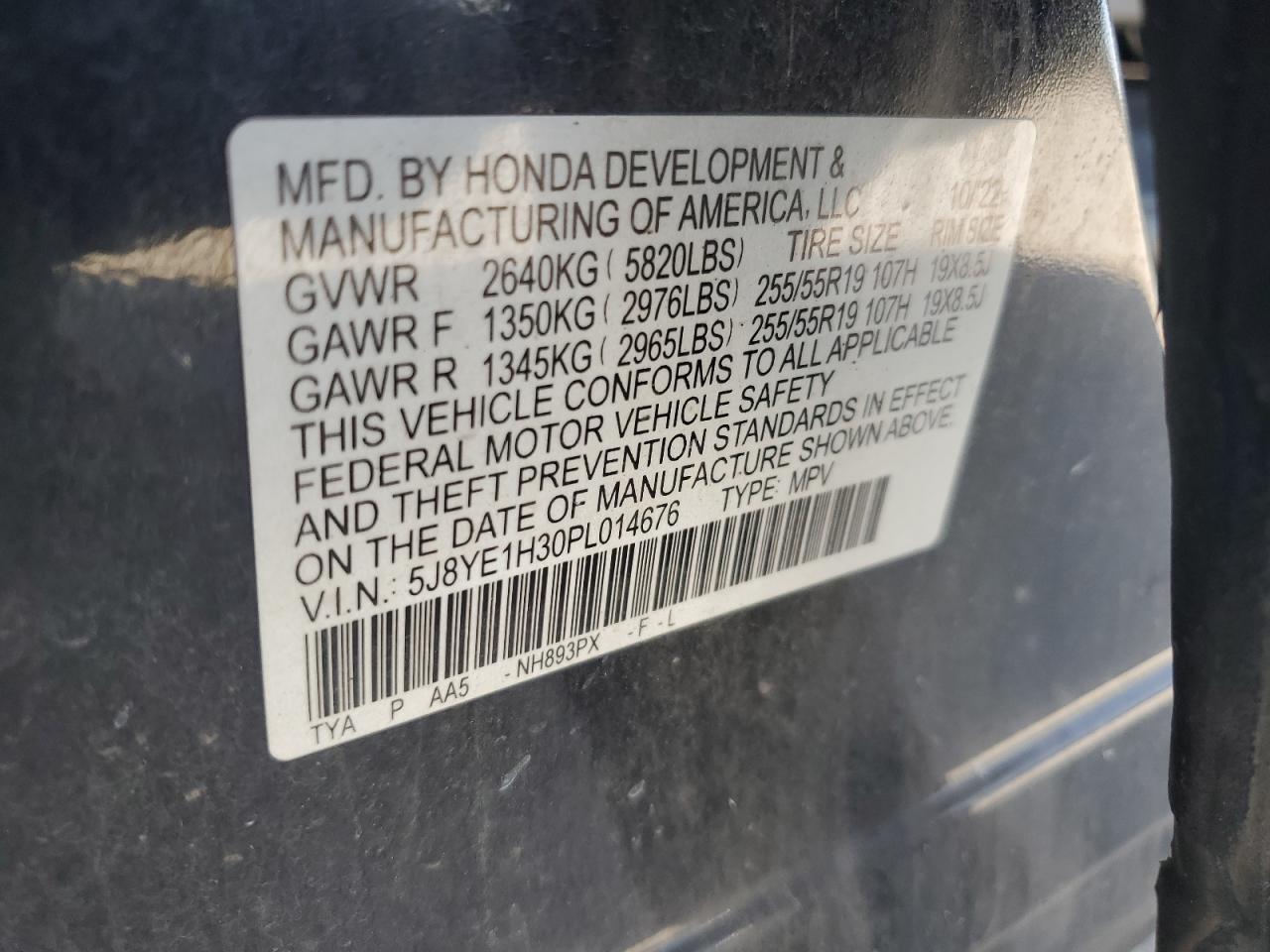 2023 Acura Mdx VIN: 5J8YE1H30PL014676 Lot: 71397215