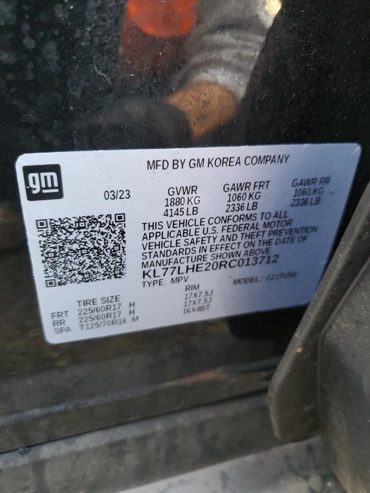 2024 Chevrolet Trax 1Lt VIN: KL77LHE20RC013712 Lot: 84731735