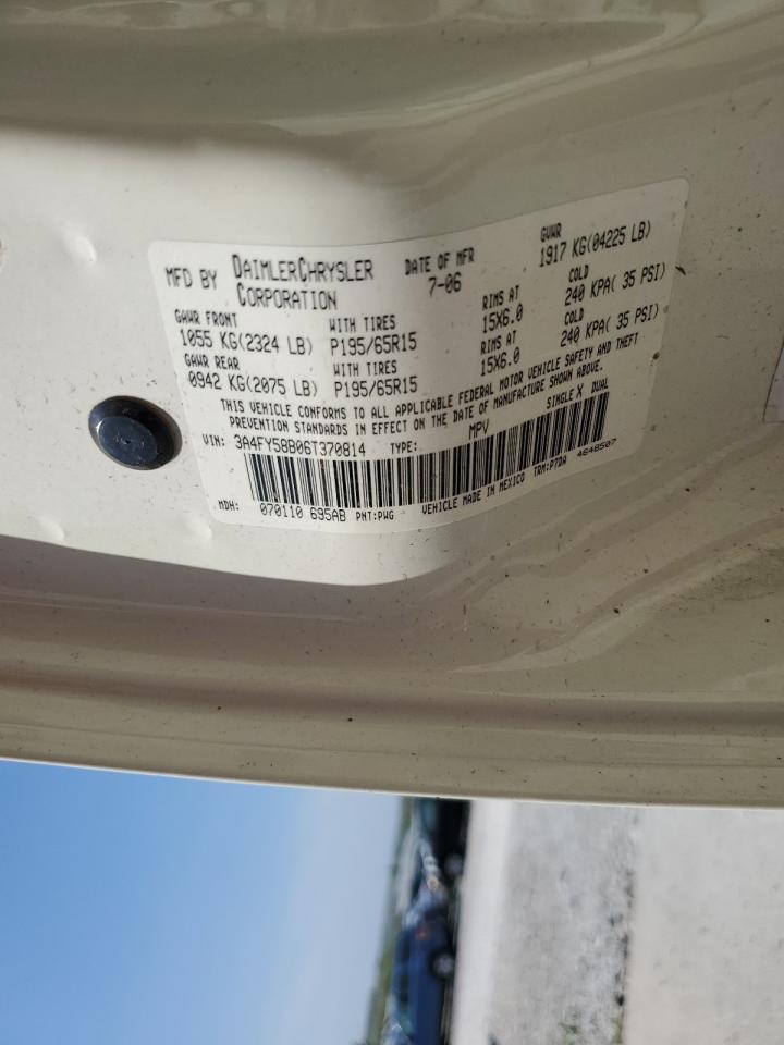 2006 Chrysler Pt Cruiser Touring VIN: 3A4FY58B06T370814 Lot: 80203625