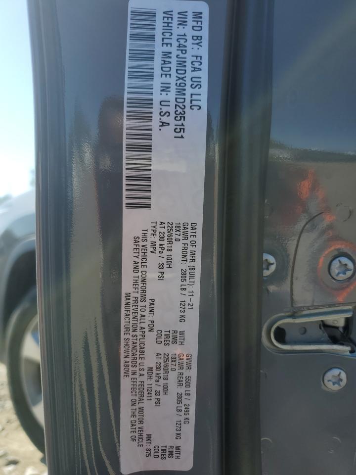 2021 Jeep Cherokee Limited VIN: 1C4PJMDX9MD235151 Lot: 71045475