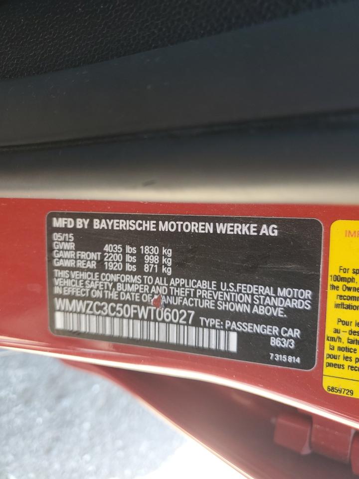 2015 Mini Cooper S Countryman VIN: WMWZC3C50FWT06027 Lot: 80000805