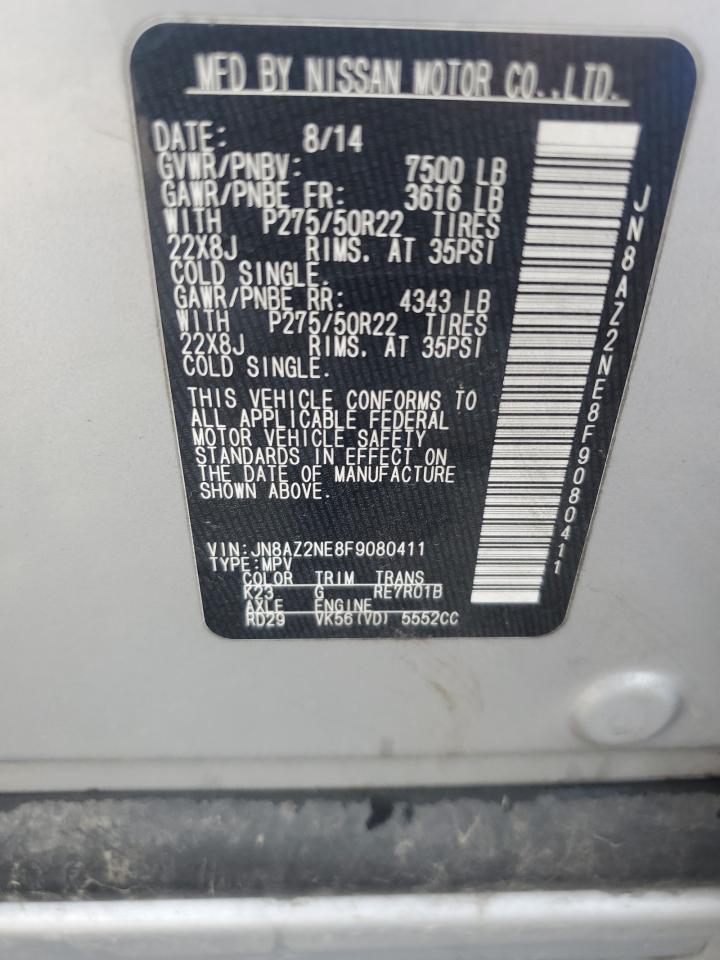 2015 Infiniti Qx80 VIN: JN8AZ2NE8F9080411 Lot: 81195075