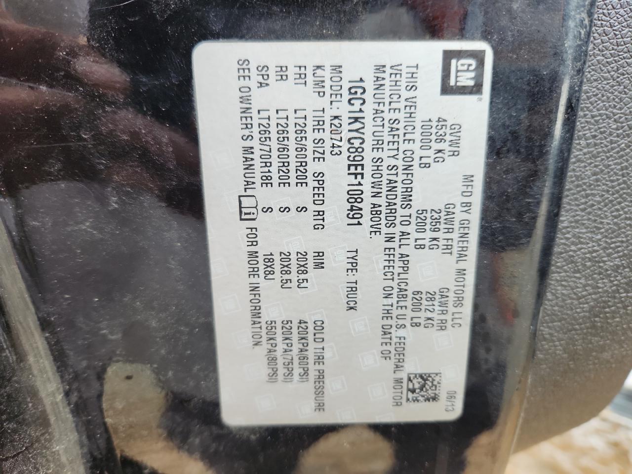 2014 Chevrolet Silverado K2500 Heavy Duty Ltz VIN: 1GC1KYC89EF108491 Lot: 81073475