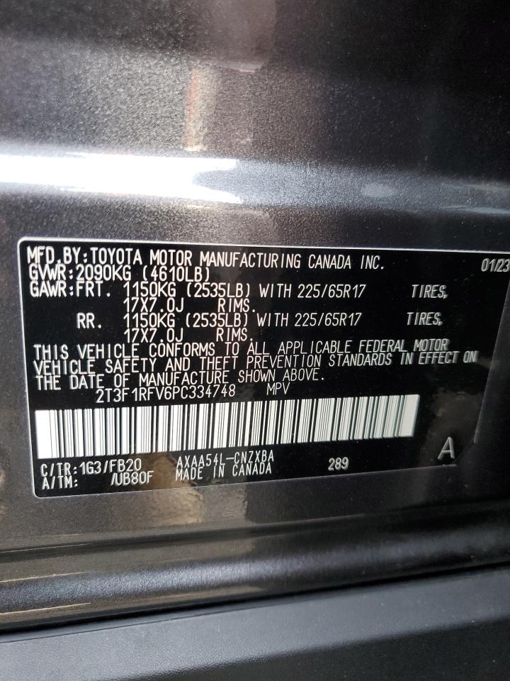 2023 Toyota Rav4 Le VIN: 2T3F1RFV6PC334748 Lot: 83998205