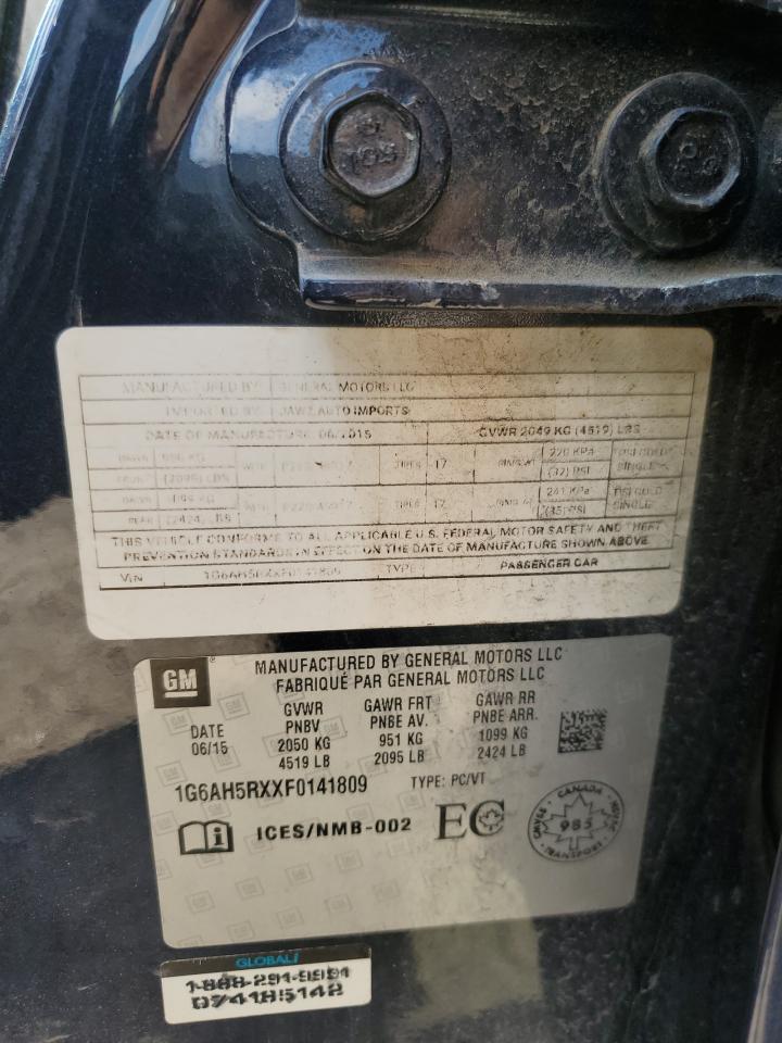 2015 Cadillac Ats Luxury VIN: 1G6AH5RXXF0141809 Lot: 80648655