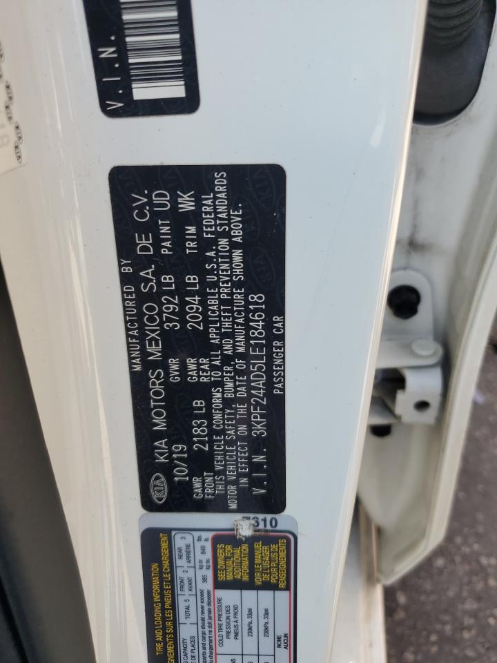 2020 Kia Forte Fe VIN: 3KPF24AD5LE184618 Lot: 83985965