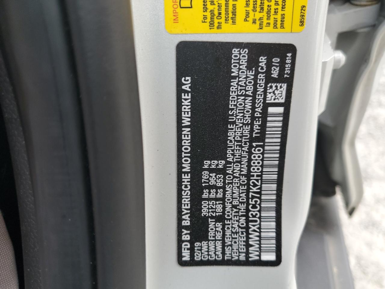 2019 Mini Cooper S VIN: WMWXU3C57K2H88861 Lot: 80580745